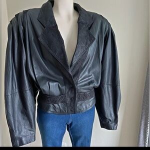 80's Vintage Black Leather Jacket